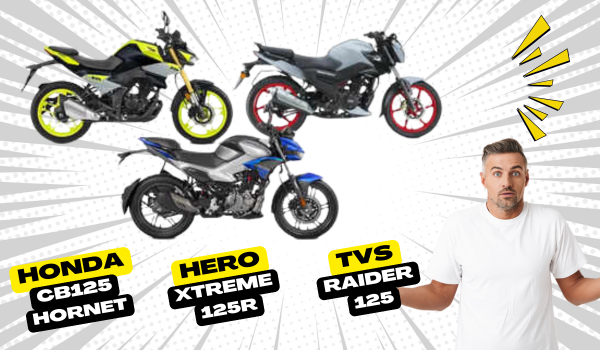 Honda CB125 Hornet vs Hero Xtreme 125R vs TVS Raider 125